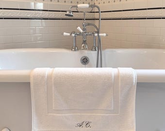 Personalized Embroidered Bath Floor Towel | Custom Bath Mat