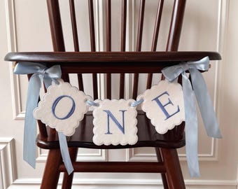 Embroidered First Birthday Highchair Banner