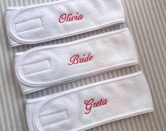 Personalized Embroidered Spa Headband | Bridesmaid Proposal and Bachelorette Gifts