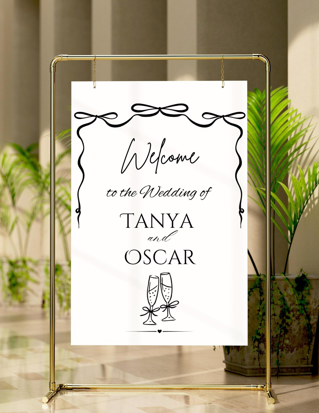 Editable Wedding Welcome Sign Template, Modern Minimalist Poster ...