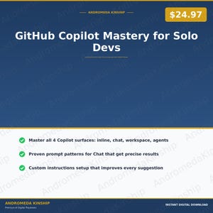 GitHub Copilot Mastery for Solo Devs | Pro Workflow Guide PDF | Copilot Power User Handbook