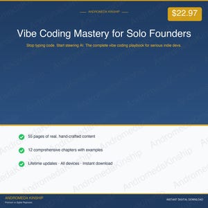 Vibe Coding Mastery for Solo Founders | Cursor + Claude Code Power User Guide PDF | Build Apps 10x Faster