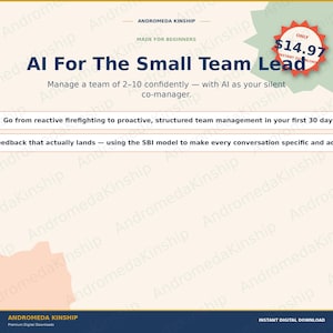 AI For The Small Team Lead | First-Time Manager Operating Guide PDF | Beginner Leadership