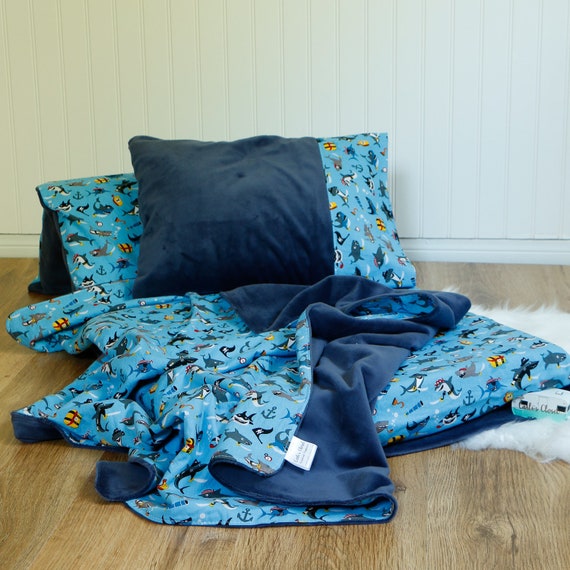 Boy Nap Mat Baby Shark With Pillow And Blanket Toddler Nap Mat Etsy