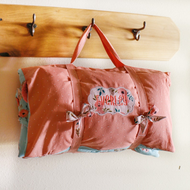 Nap Mat Roll for Girls Satin Ruffle Blanket and Pillow Nap Etsy