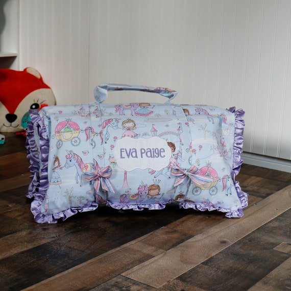 Personalized Unicorn Nap Mat Roll Up Pillow And Blanket Etsy
