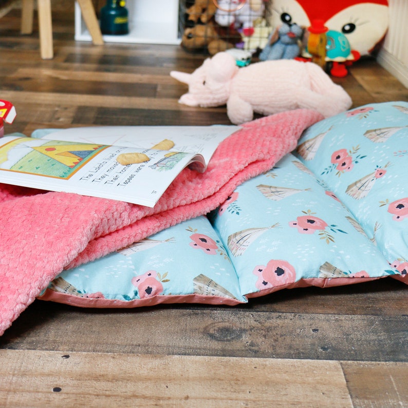 Nap Mat Roll for Girls Satin Ruffle Blanket and Pillow Nap Etsy