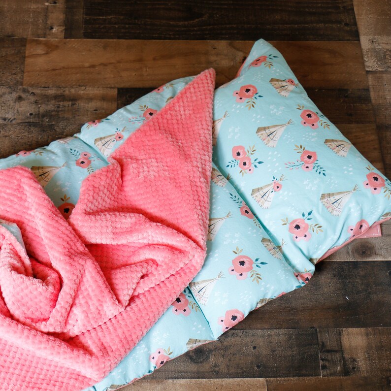 Nap Mat Roll for Girls Satin Ruffle Blanket and Pillow Nap Etsy