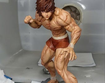 Handbemalte Baki Resin Figur, 30 cm Hoch Anime Sammlerstück