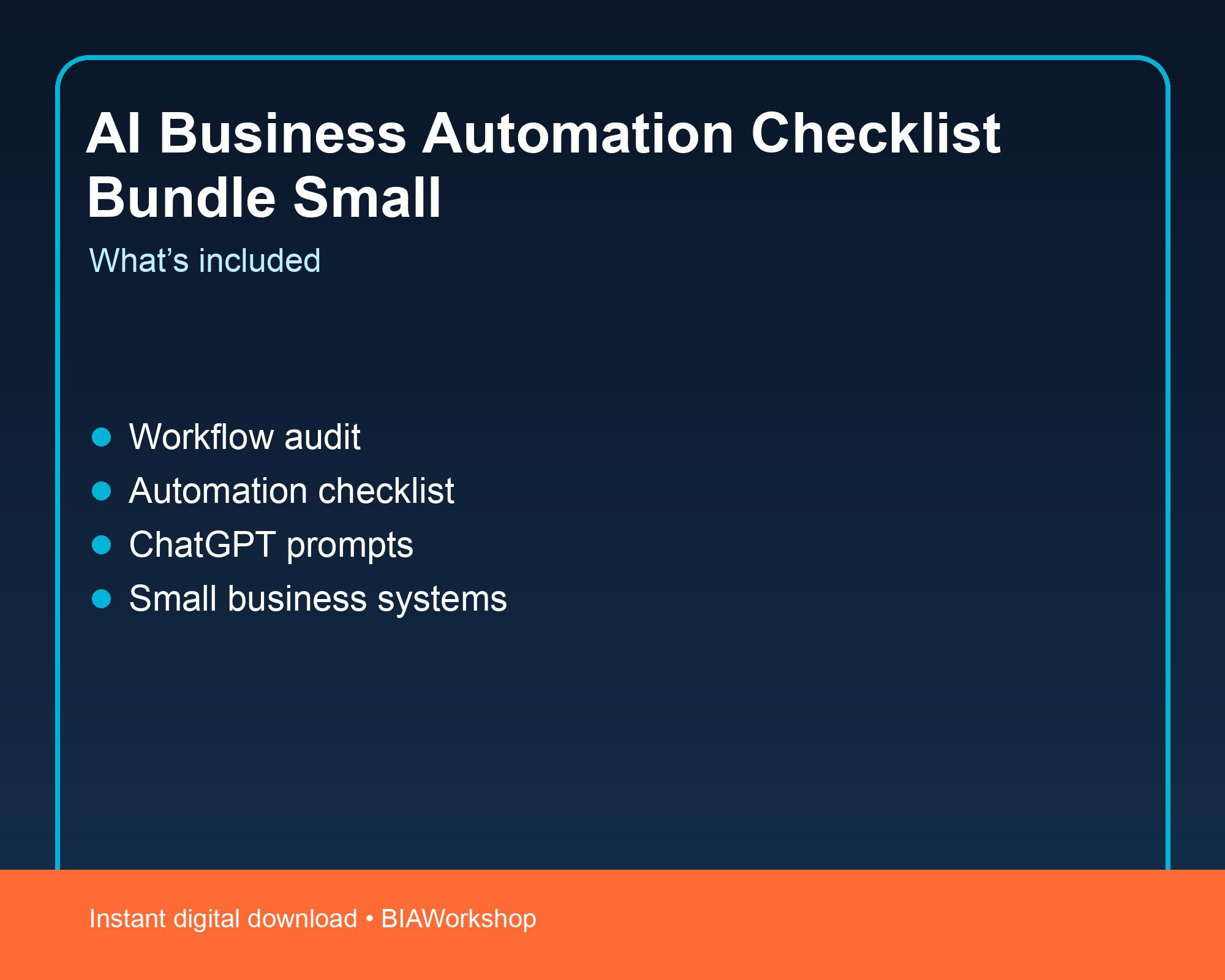 Automation Checklist Example AI Business Automation Checklist Bundle Small Business Workflow ...
