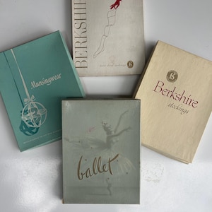 Medias altas de nailon estilo años 50, nuevas en caja. Tallas 8.5-9.5-10. Cajas Berkshire y Munsingwear.