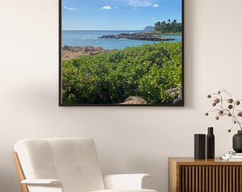 Hawaii Coastal Landscape Printable Wall Art | Ocean View Digital Download | Tropical Beach Photography | Calm Nature Print