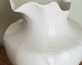 Large Ivory White Ironstone China Water Pitcher