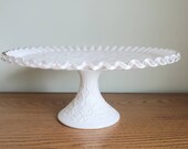Vintage Silvercrest Spanish Lace Pedestal Cake Plate Stand by Fenton