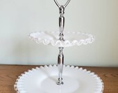 Vintage Silvercrest 2-Tier Tidbit Tea Plate by Fenton