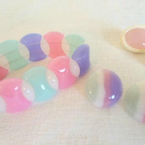 Mid Century Modern AVON Pink, Periwinkle, Jade, White Bracelet and 2 sets of Matching Earrings