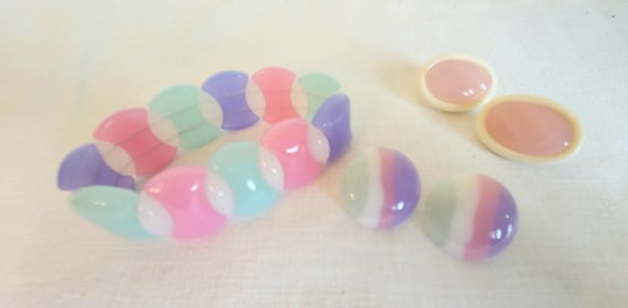 Mid Century Modern AVON Pink, Periwinkle, Jade, W… - image 1