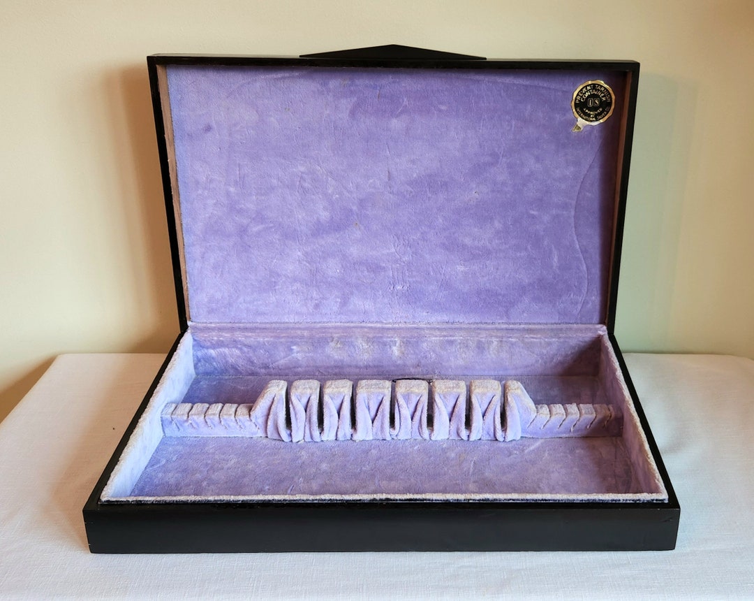 Vintage Wood Flatware Silverware Chest Holmes and Edwards Box Etsy