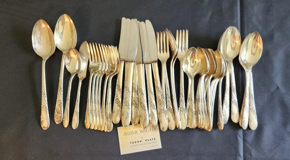 Vintage Tudor Plate Oneida Community 1950 Bridal Wreath 52 Piece