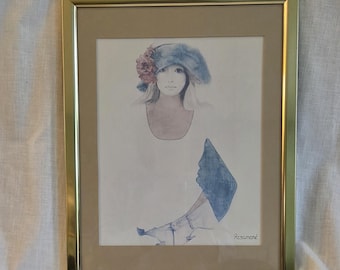 Vintage Christine Rosamond Art Mirror | “simone” or “denim and