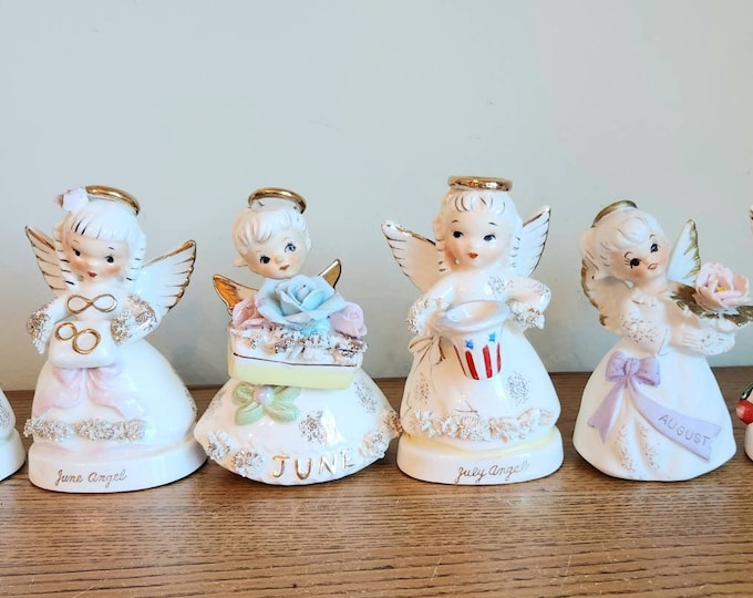 Vintage Birthday Month Angel, Lefton, Napco, Japan Figurine, March