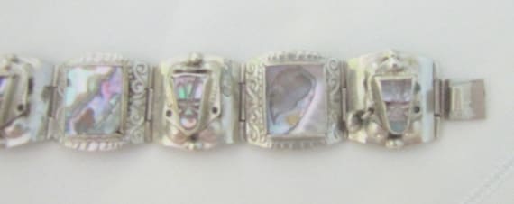 Vintage HECHO MEXICO Sterling Silver .925 Abalone… - image 2