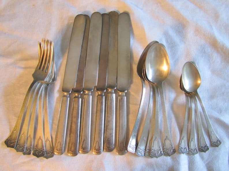 1881 Rogers A1 1917 Plymouth Hammered Silver Plate Flatware Etsy