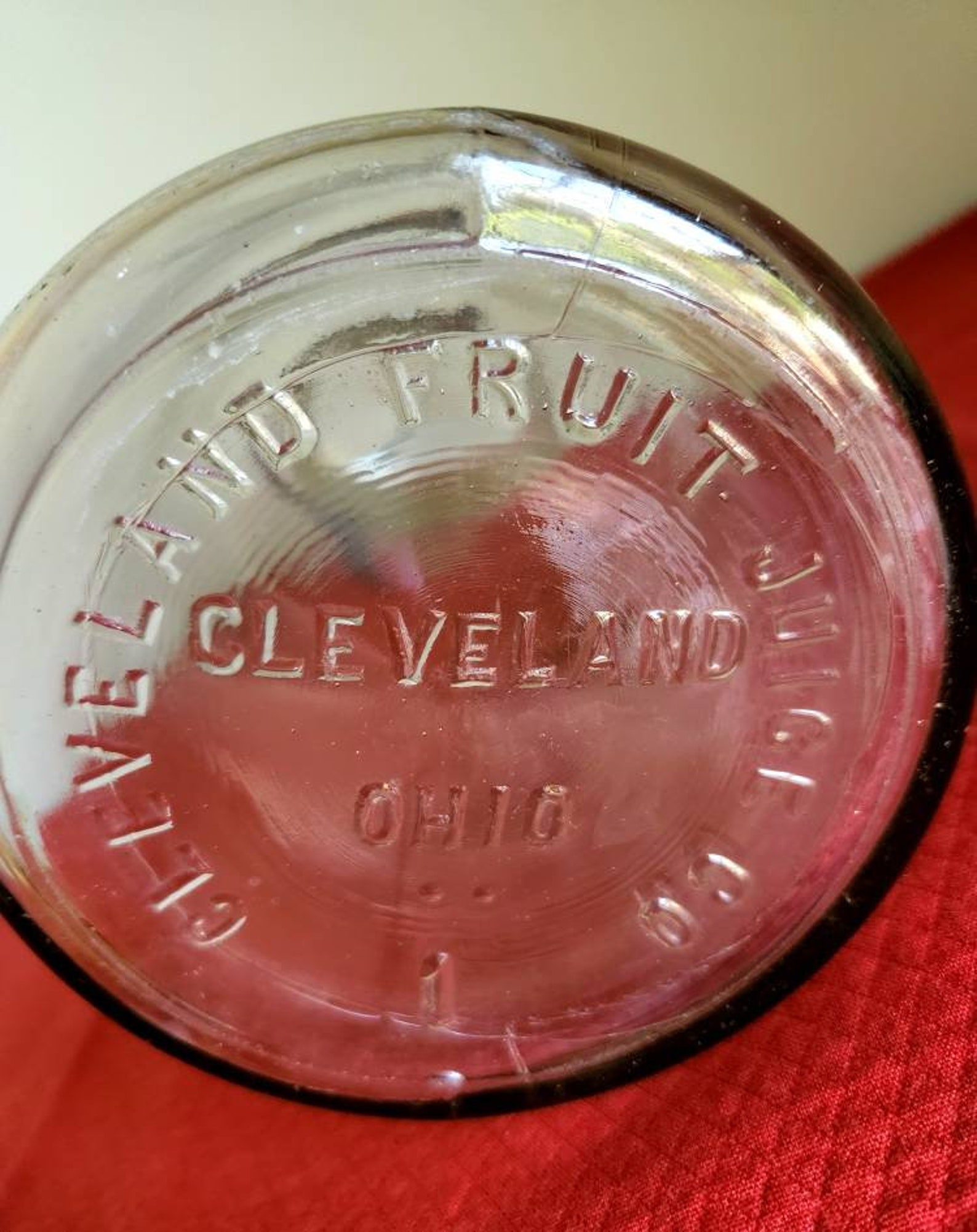 Vintage Cleveland Fruit Juice Co Antique Half Gallon Wire Bail Etsy