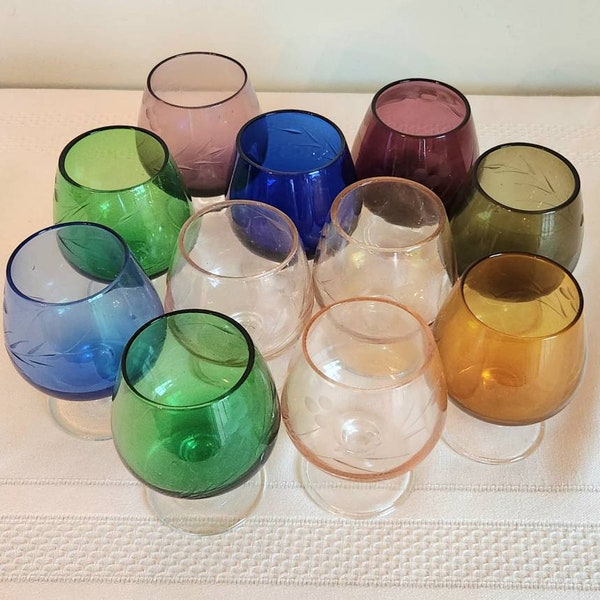 Coloured Brandy Glasses Etsy