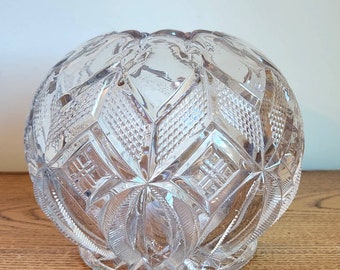 Vintage Large EAPG Rose Bowl, Vase, Candle Holder