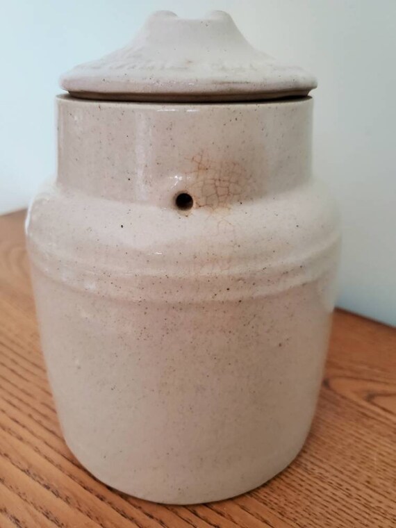 150-52 Rare Antique Western Stoneware Co 5 Weir Seal Wire Bail Large Crock Pot Canister Monmouth Illinois No 150-52 Rare Antique Western Stoneware Co 5 Weir Seal Wire Bail Large Crock Pot Canister Monmouth Illinois No