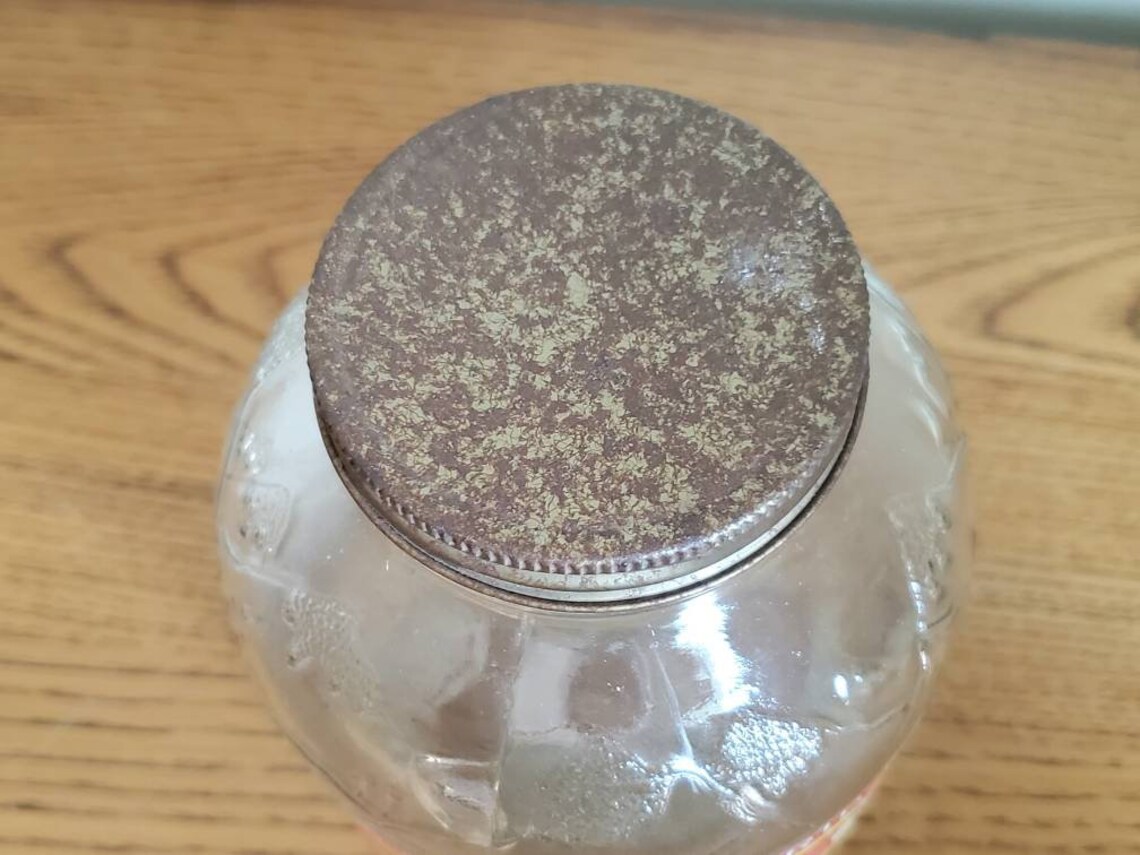 Vintage Folgers Coffee Jar with Paper Label Embossed Mountains Etsy