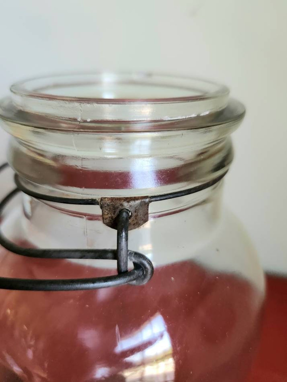 Vintage Cleveland Fruit Juice Co Antique Half Gallon Wire Bail Etsy