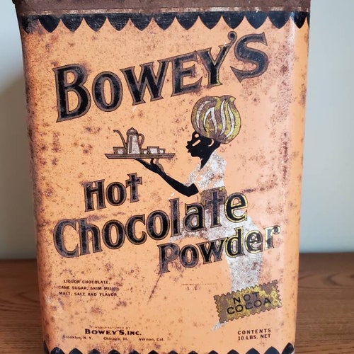 Bowey's Hot Chocolate shops Powder Tin Vintage Farmhouse Decor