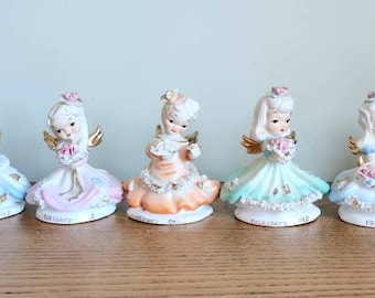 Vintage Lefton Angel, Lefton, Days of the Week, Monday, Tuesday, Wednesday, Thursday, Friday, Saturday, Sunday, Sold Separately