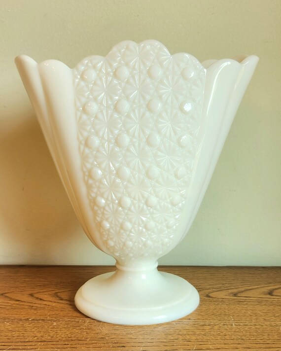 フェントンミルクガラスバスケットdaisy & button pattern フェントンミルクガラスバスケットdaisy & button pattern Fenton