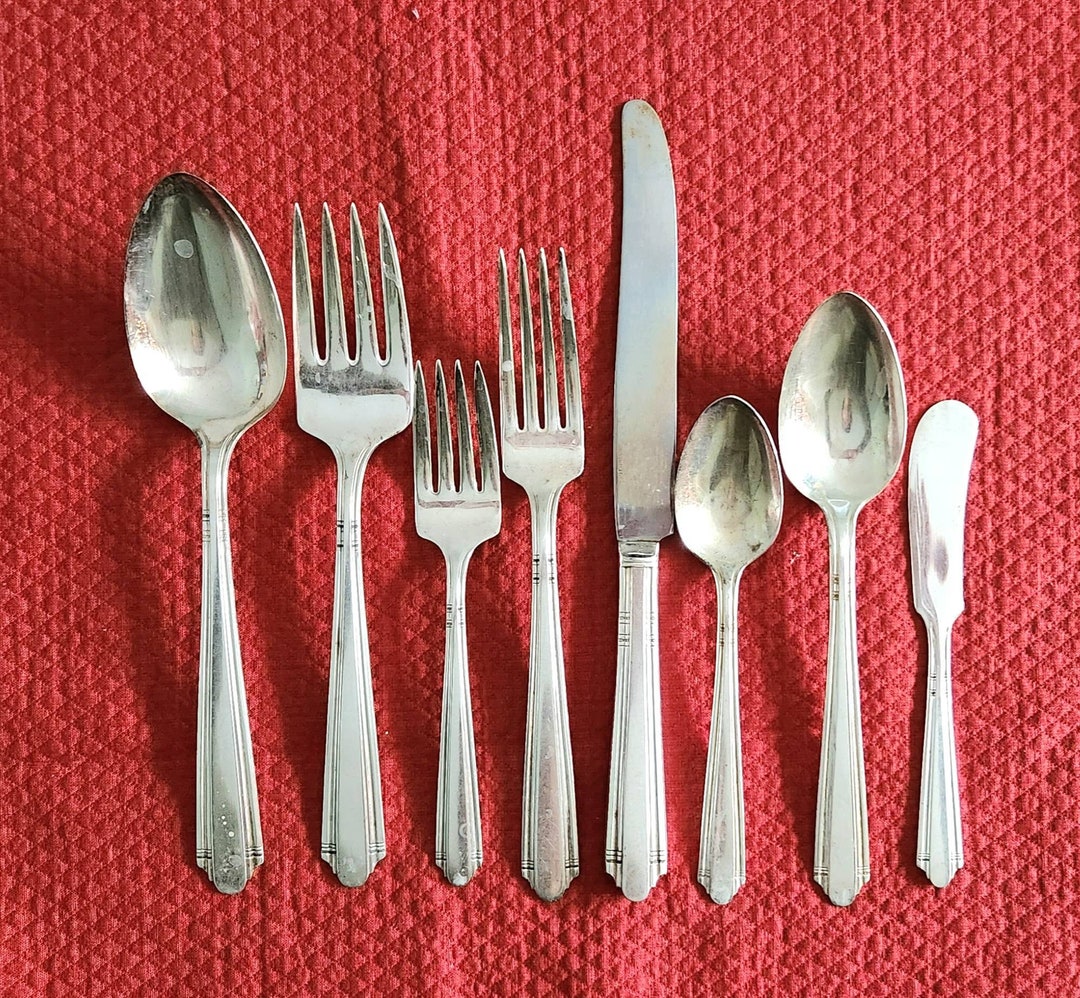 Vintage Silverplate Wallco A1, Flatware Set 44 Pieces, 6 Place Settings