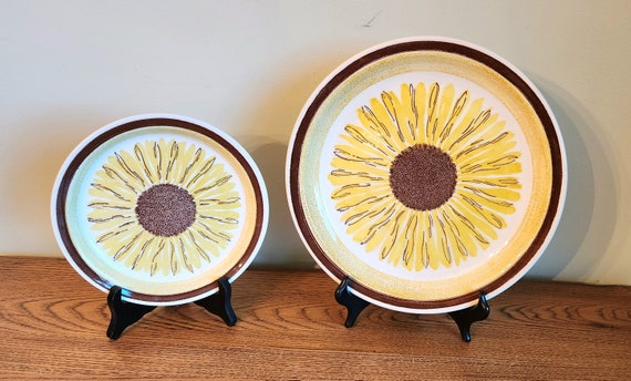 IRONSTONE SUN FLOWER プレート 皿 昭和レトロ当時物日本製 Set of Jamestown Ironstone Sunflower Dinnerware 8 Dinner Plates