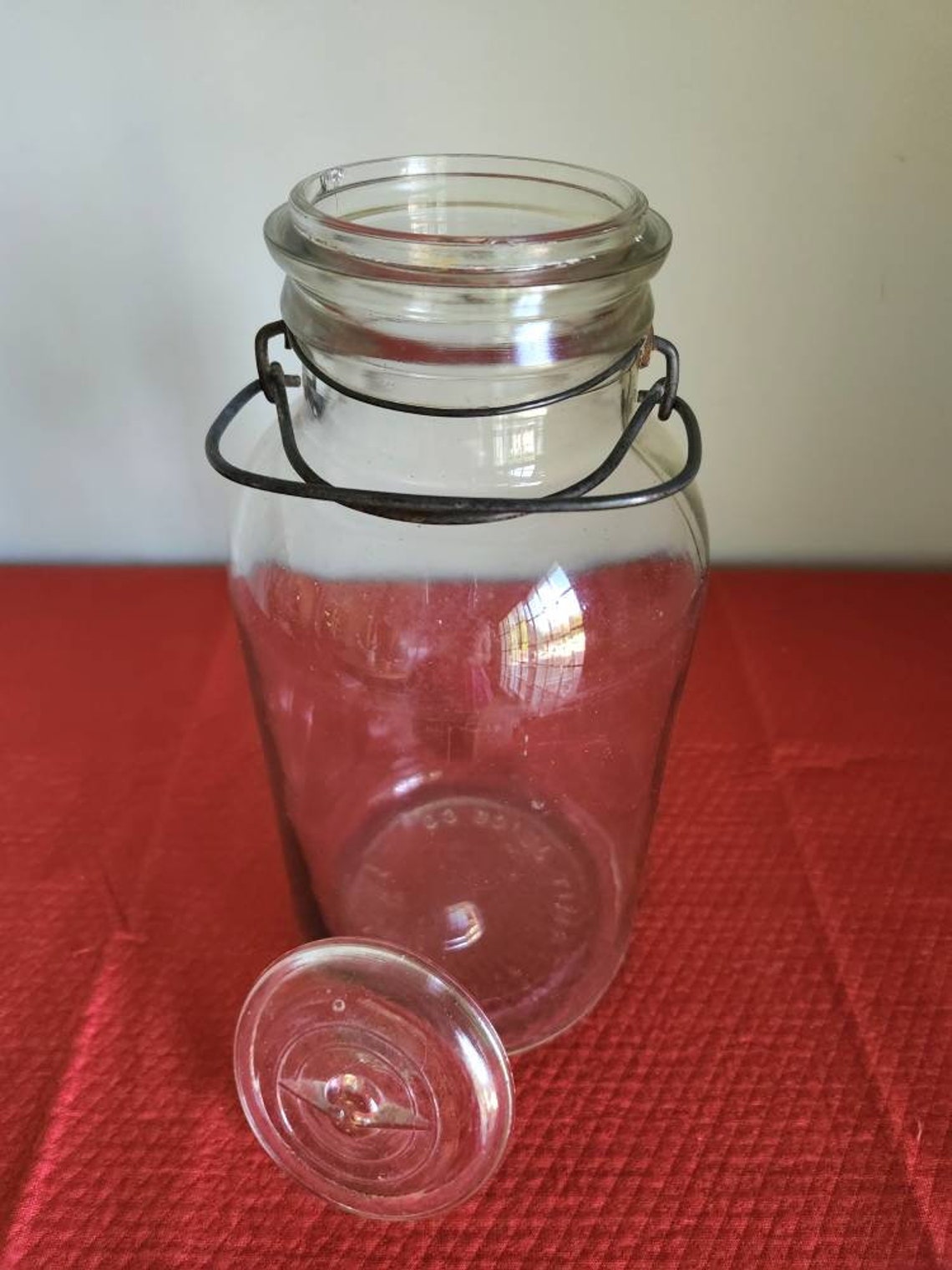 Vintage Cleveland Fruit Juice Co Antique Half Gallon Wire Bail Etsy