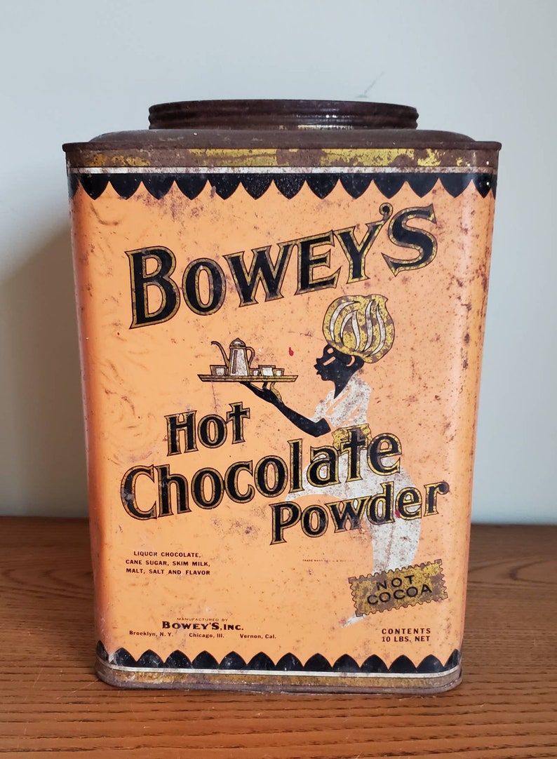 Bowey's Hot Chocolate shops Powder Tin Vintage Farmhouse Decor