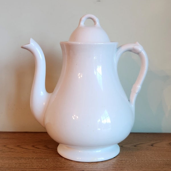Antique Farmhouse  Furnival & Co. White Ironstone China Coffee Pot Teapot