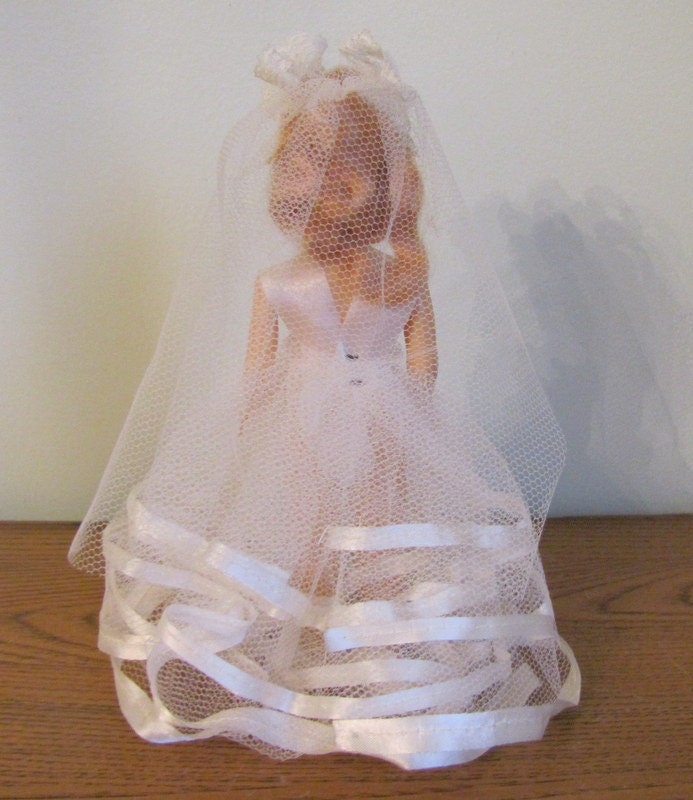 Vintage Hard Plastic Bride Doll in Original Bell Shaped Case | Etsy