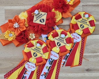 Banda de maternidad "Bebé en construcción" / Banda para futura mamá / Tema de baby shower de construcción / Banda para bebé bajo la barriga