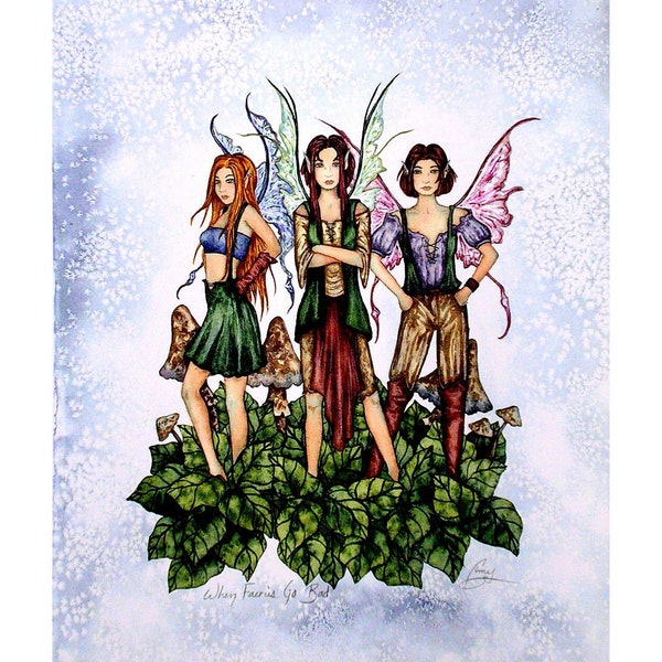 Vintage Amy Brown Fairy Print, When Fairies Go Bad