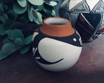 Vintage Native American Pottery Vase by Stella Teller, Isleta New Mexico