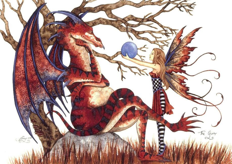 Amy Brown Fairy Dragon Print, the Gift Limited Edition Artwork 11 X 14