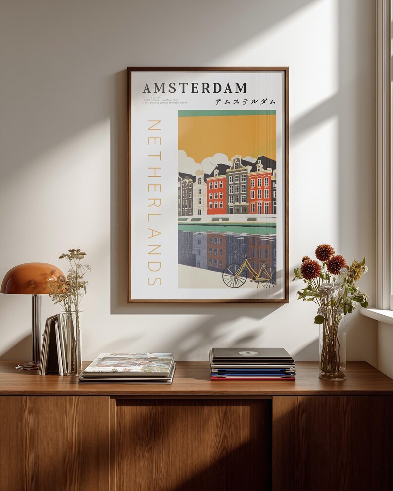 Amsterdam Retro Japanese Poster | Nostalgic Netherlands Art Print ...