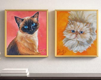 Custom Pet Portrait - Hand-Painted Personalized Paintings