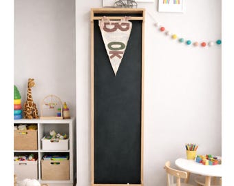 Large Montessori Chalkboard, Wooden Playroom Decor, Kids Art Board, Homeschool Space