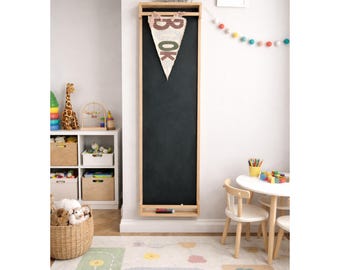 Large Montessori Chalkboard, Wooden Playroom Decor, Kids Art Board, Homeschool Space